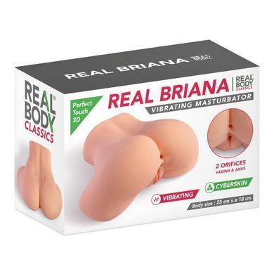 Мастурбатор-півторс з вібрацією Real Body Real Briana, вагіна та анус, 25х18 см SO9953 фото