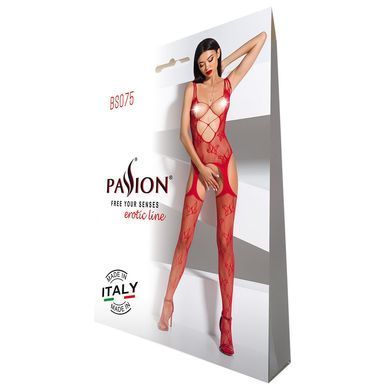 Відвертий бодістокінг з глибоким декольте Passion BS075 red SO4151 фото