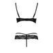 Комплект білизни Passion Exclusive NORTH SET S/M, black, ліф и трусики з елементами під латекс PS24008 фото 6