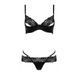 Комплект білизни Passion Exclusive NORTH SET S/M, black, ліф и трусики з елементами під латекс PS24008 фото 5