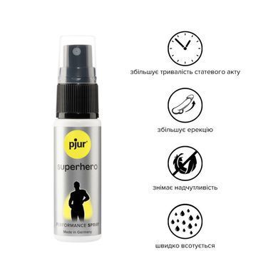 Спрей-пролонгатор pjur Superhero Performance Spray 20 мл, всотується в шкіру, природні компоненти PJ10450 фото