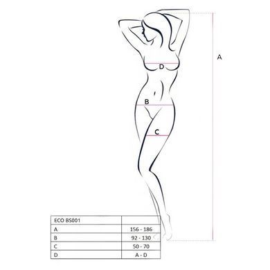 Бодістокінг Passion ECO BS001 One Size black, з доступом, імітація підв&rsquo;язок, флористичний декор SO7065 фото