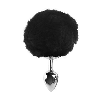 Металева анальна пробка М Art of Sex - Metal Butt plug Rabbit Tail Black, діаметр 3,4 см SO6961 фото