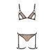 Еротичний комплект спідньої білизни Passion GABI SET L/XL beige, трусики з гартерами SO8436 фото 3