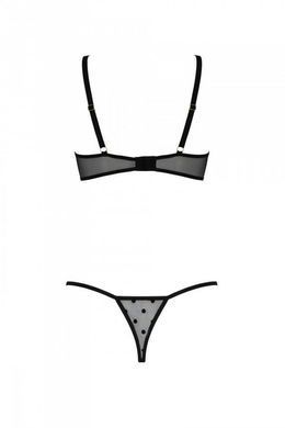 Еротичний комплект Passion MARINA SET WITH OPEN BRA, S/M, black, відкриті чашки SO9736 фото