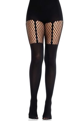 Колготки Leg Avenue Garter Illusion Tights with Net Detail One Size Black SX2766 фото