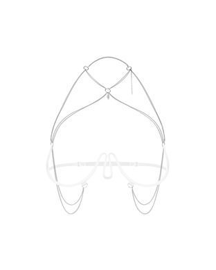 Прикраса на тіло Obsessive Lustique White harness bra S/M/L SX3113 фото