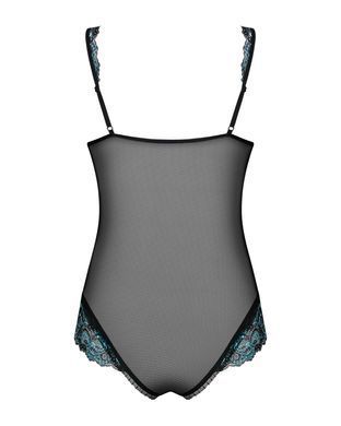 Сітчасте боді на кісточках Obsessive Amanta teddy S/M, чорне, з доступом SO7198 фото