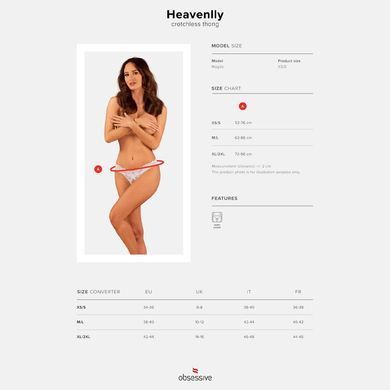 Мереживні танга Obsessive Heavenlly crotchless thong XL/2XL, з доступом SO8190 фото