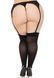 Панчохи Leg Avenue Lace top opaque thigh highs, 1X/2X, чорні, напівпрозорі, мереживна резинка SX1045 фото 2