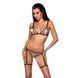 Еротичний комплект спідньої білизни Passion GABI SET XXL/XXXL beige, трусики з гартерами SO8438 фото 1