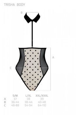 Еротичне боді Passion TRISHA BODY, L/XL, beige, з відкритими чашками SO9738 фото