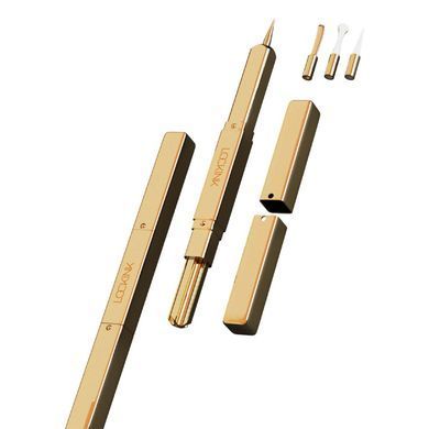 Тиклер зі змінними насадками LOCKINK 5-head Flirting Tickler, золотистий корпус, 5 наконечників SX0838 фото