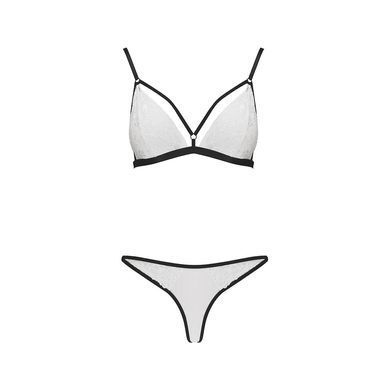 Комплект білизни Passion ORIHIME SET XXL/XXXL, white, стрепи, ліф і трусики EL16409 фото