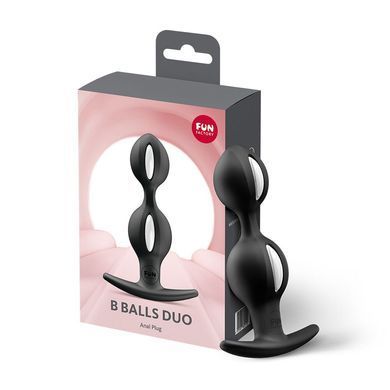 Анальні кульки Fun Factory B BALLS DUO Black, ефект вібрації, діаметр 3,2 та 3,6 см SX3689 фото