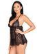 Сорочка бебі-дол Leg Avenue Floral lace babydoll & string Black M, стрінги SO9170 фото 5