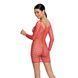 Бодістокінг-сукня з глибоким коміром Passion BS093 red, довгі рукави SO6398 фото 2