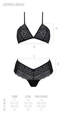 Комплект Passion KERRIA BIKINI black, XXL/XXXL, бралет і трусики-бікіні SX0484 фото