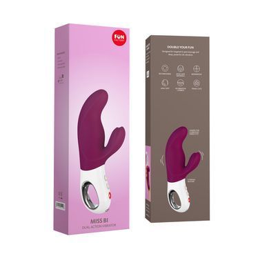 Вібратор-кролик Fun Factory MISS BI grape/white, 2 незалежні мотори, діаметр 4,2 см SX0945 фото