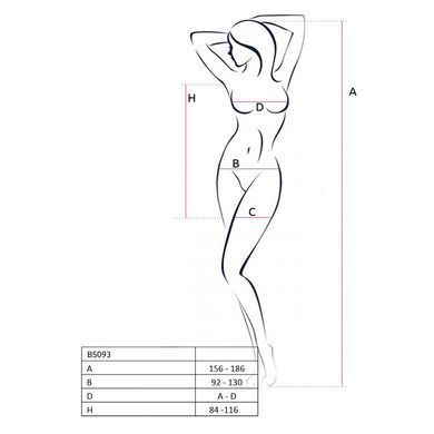 Бодістокінг-сукня з глибоким коміром Passion BS093 white, довгі рукави SO6399 фото
