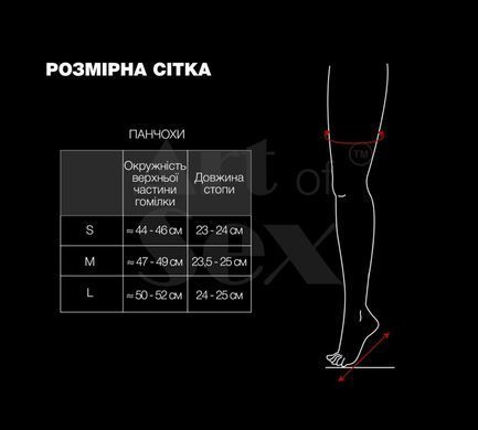Панчохи в дрібну сітку з лакованою коронкою Art of Sex - Rose, колір червоний, М SX3452 фото