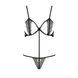 Комплект білизни Passion Exclusive QUENTRIS BIKINI L/XL, black, стрінги і напіввідкритий ліф PS26601 фото 5