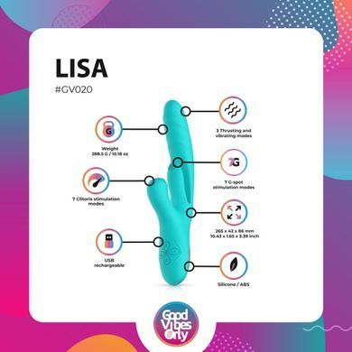 Вібратор-кролик Good Vibes Only - Lisa Thrusting Rabbit Vibrator with G-Spot Stimulator SX3066 фото