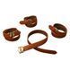Набір фіксаторів для рук та ніг LOCKINK Hogtie Set, коричневий, ремені з натуральної шкіри SX0840 фото 4