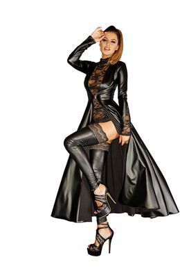 Сукня-плащ з мокрим ефектом Noir Handmade F128C Powerwetlook gown coat, XL SX0016 фото