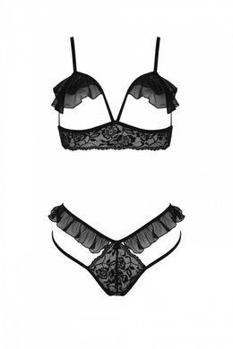 Еротичний комплект Passion DOLLY SET, S/M, black, з відкритими чашками SO9705 фото