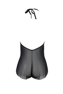 Боді Passion LEAFA BODY black, L/XL, на зав'язках, м'яка чашка, низ у вигляді шортиків SX0500 фото