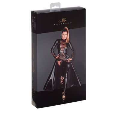 Сукня-плащ з мокрим ефектом Noir Handmade F128C Powerwetlook gown coat, XL SX0016 фото