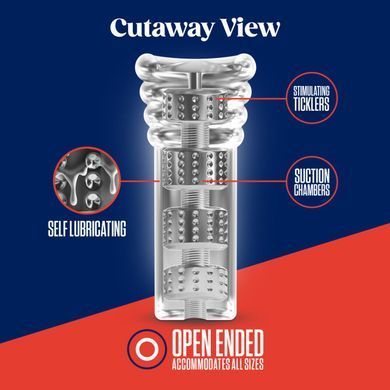 Мастурбатор Blush Rize &ndash; Luz Glow in the Dark Masturbator &ndash; Clear, всмоктування, світиться в темряві SO8833 фото