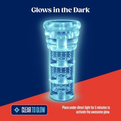 Мастурбатор Blush Rize &ndash; Luz Glow in the Dark Masturbator &ndash; Clear, всмоктування, світиться в темряві SO8833 фото