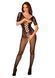 Сітчастий бодістокінг з квітковим малюнком Obsessive Bodystocking F238 S/M/L, black, з доступом, імі SO7692 фото 3