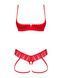 Комплект Obsessive Ingridia 2-pcs crotchless set XL/2XL, червоний, з доступом, відкриті груди SO9033 фото 3