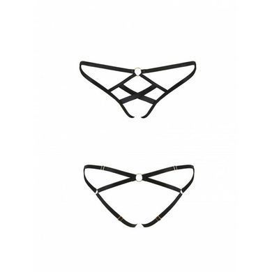 Трусики з стреп Passion Exclusive NICKY THONG L/XL, black PS27804 фото