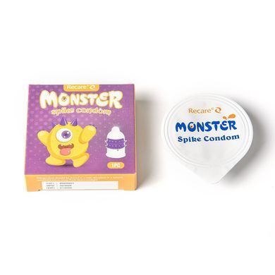 Насадка на член Recare Yellow Monster Spike Condom (презерватив з рядами пухирців та шипів) SX3354 фото