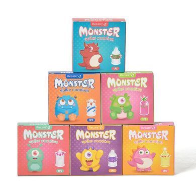 Насадка на член Recare Yellow Monster Spike Condom (презерватив з рядами пухирців та шипів) SX3354 фото