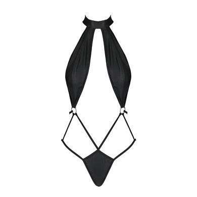 Боді-халтер з екошкіри Passion JANNIES BODY L/XL black SO8442 фото