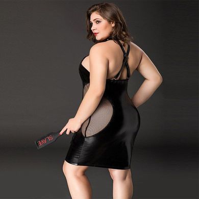 Еротична сукня JSY &laquo;Спокуслива Міла&raquo; Plus Size Black, прозорі вставки, стрепи, халтер SO8366 фото