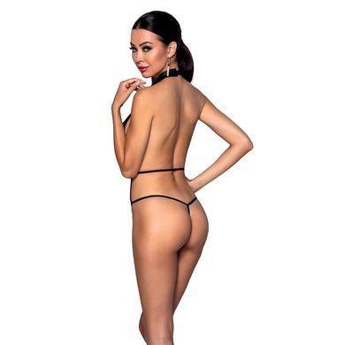 Боді-халтер з екошкіри Passion JANNIES BODY L/XL black SO8442 фото