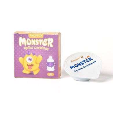 Насадка на член Recare Yellow Monster Spike Condom (презерватив з рядами пухирців та шипів) SX3354 фото
