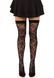 Панчохи Leg Avenue Wild rose net thigh highs, One Size, чорні, широка резинка, малюнок-троянди SX1042 фото 1