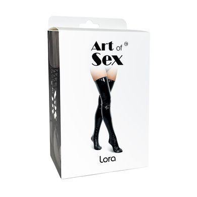 Сексуальні вінілові панчохи Art of Sex - Lora, розмір M, колір чорний SO7337 фото