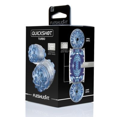 Мастурбатор Fleshlight Quickshot Turbo Blue Ice, компактний, наскрізний, підійде для пар та мінету SX0678 фото