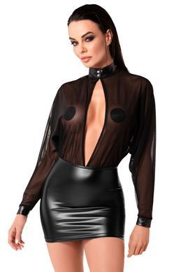 Сукня Noir Handmade F348 Powerwetlook and tulle dress - 6XL SX2097 фото