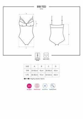Мереживне боді з доступом Obsessive 818-TED-1 teddy M/L, чорне SO9021 фото