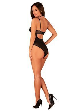 Прозоре боді Obsessive Selinne teddy M/L Black, дрібна сітка, подвійні бретелі SO8665 фото