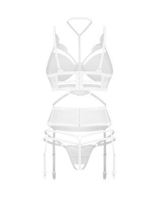 Комплект Obsessive Premisis White 3-pcs crotchless set 2XL/3X SX3120 фото